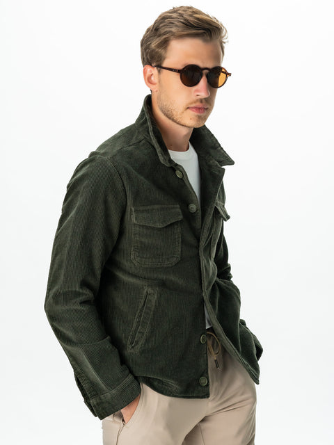 Jacheta Barbati Verde Kaki Raiat Tip Overshirt Toamna-Iarna BMan0226 (2)