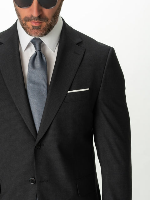 Costum Barbati Elegant Gri Inchis Texturat Pentru Nunți & Evenimente Formale BMan0020 (5)