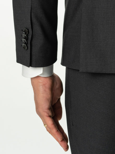 Costum Barbati Elegant Gri Inchis Texturat Pentru Nunți & Evenimente Formale BMan0020 (4)