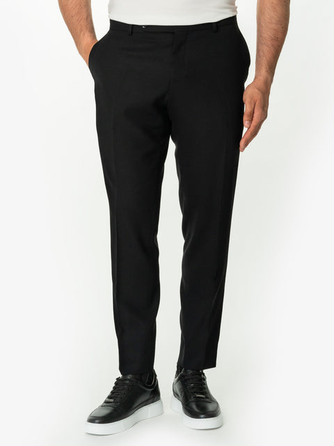 Costum Flexo Barbati Negru Smart Casual & Business 100% Lana Finitura Oxford Design BMan0015 (6)
