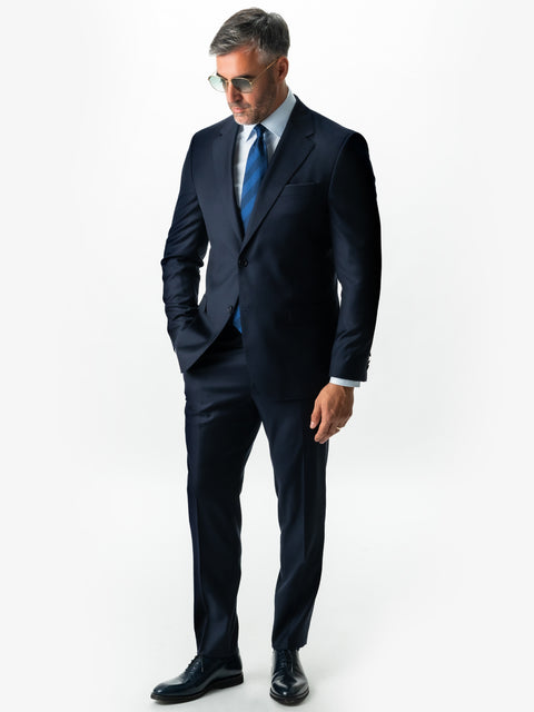 Costum Bărbați Bleumarin Half Canvas Din 100% Stofa Lână Premium Loro Piana All Season BMan0032 (4)