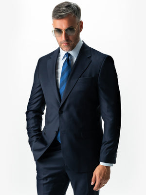Costum Bărbați Bleumarin Half Canvas Din 100% Stofa Lână Premium Loro Piana All Season BMan0032