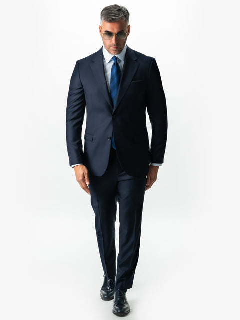 Costum Bărbați Bleumarin Half Canvas Din 100% Stofa Lână Premium Loro Piana All Season BMan0032 (2)