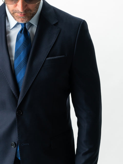 Costum Bărbați Bleumarin Half Canvas Din 100% Stofa Lână Premium Loro Piana All Season BMan0032 (6)