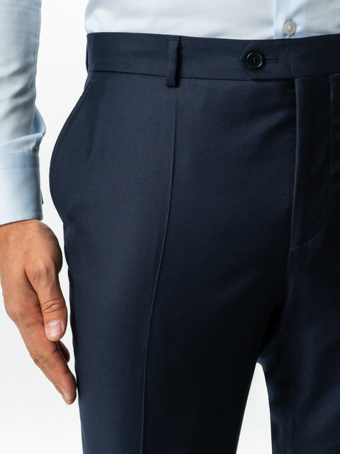Costum Bărbați Bleumarin Half Canvas Din 100% Stofa Lână Premium Loro Piana All Season BMan0032 (5)