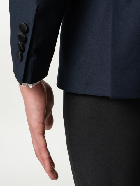 Costum Elegant Mire Bleumarin Tip Smoking Ceremonie Rever Ascutit BMan0009 (10)