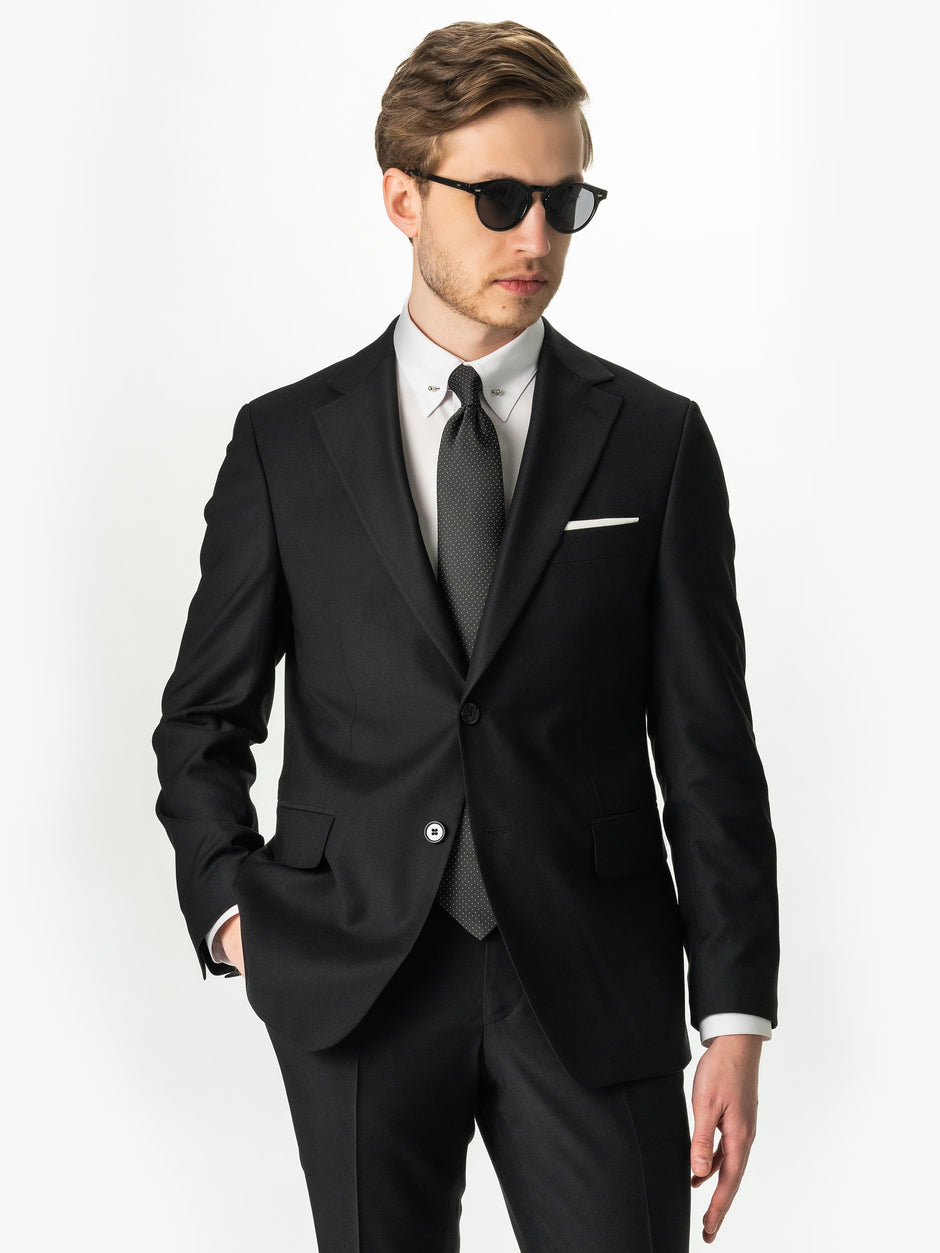 Costum Negru Barbati Elegant Din Lana Sarto BMan0018 (1)