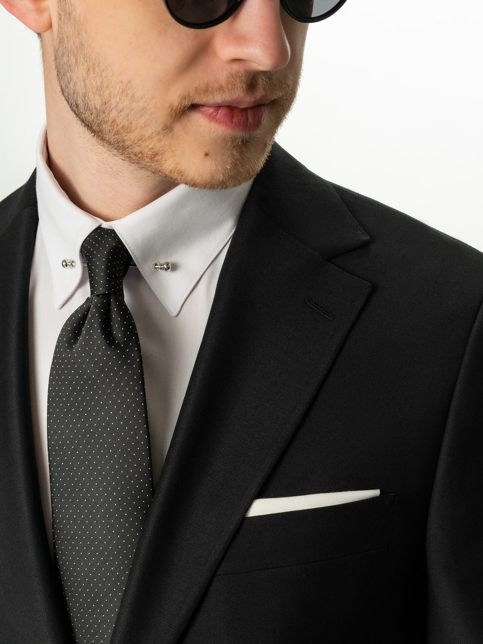 Costum Negru Barbati Elegant Din Lana Sarto BMan0018 (3)