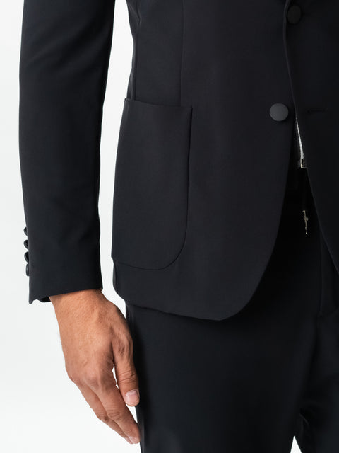 Costum Negru Premium City Flexo Barbati Modern Casual & Office Gluga Detasabila Toamna & Iarna BMan0030 (10)