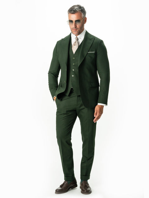 Costum Elegant Barbati Verde Brad In Trei Piese Eveniment Formal BMan0011 (2)