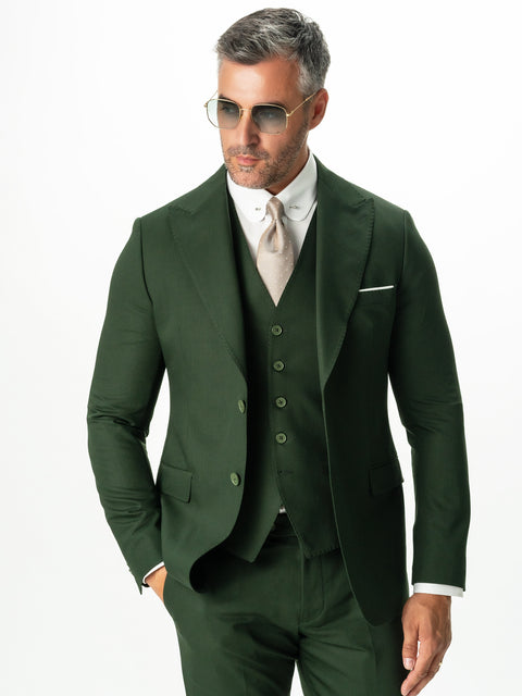Costum Elegant Barbati Verde Brad In Trei Piese Eveniment Formal BMan0011 (1)