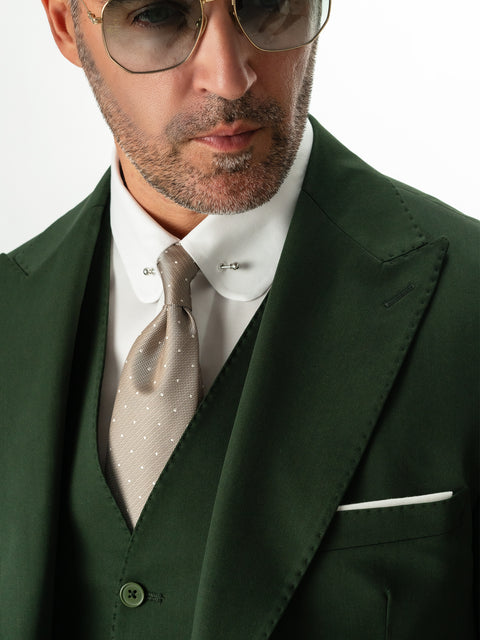 Costum Elegant Barbati Verde Brad In Trei Piese Eveniment Formal BMan0011 (3)
