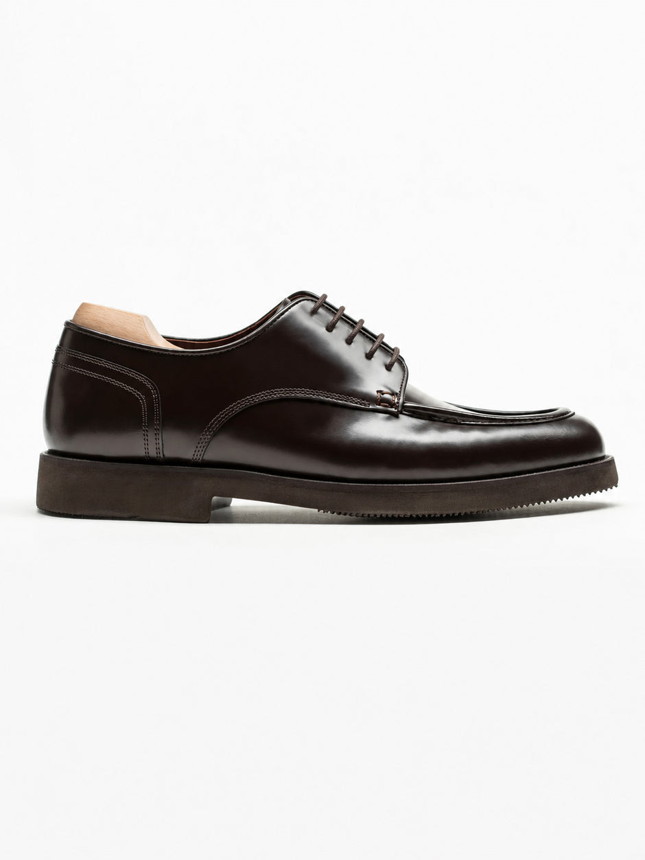 Pantofi Barbati Derby Piele Naturala Maro Închis BMan0426 (1)