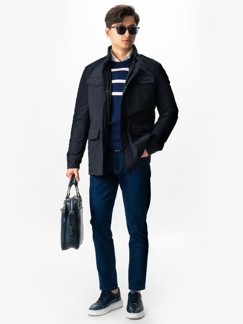 Geaca Premium Barbati Office Bleumarin Design Safari Sezon Toamna-Iarna Milano BMan0231 (3)