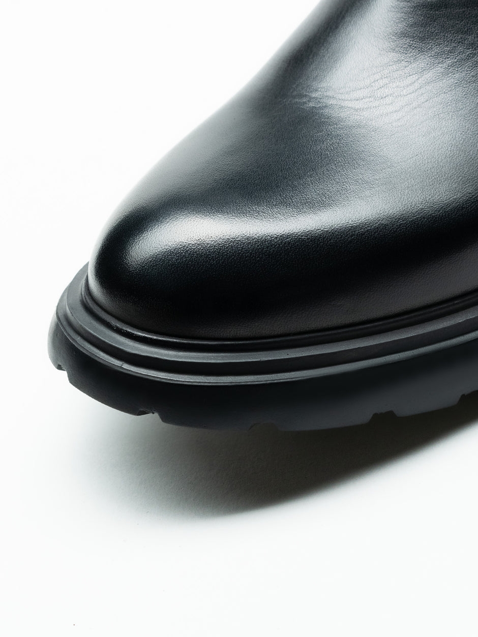 Ghete Barbati Negre De Iarna 100% Piele Naturala Cu Talpa Ortopedica Flexo City BMan146 (2)