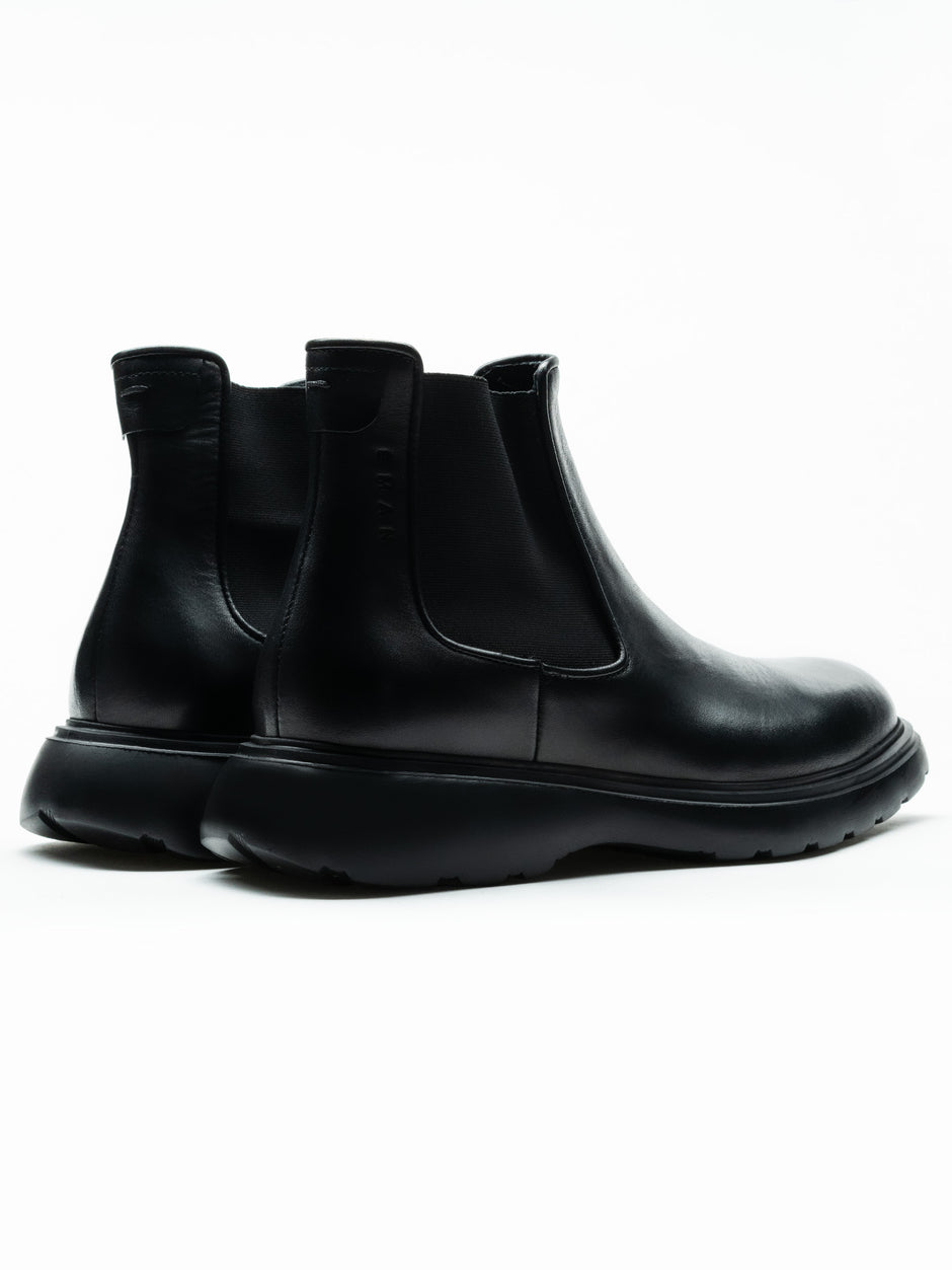 Ghete Barbati Negre De Iarna 100% Piele Naturala Cu Talpa Ortopedica Flexo City BMan146 (4)