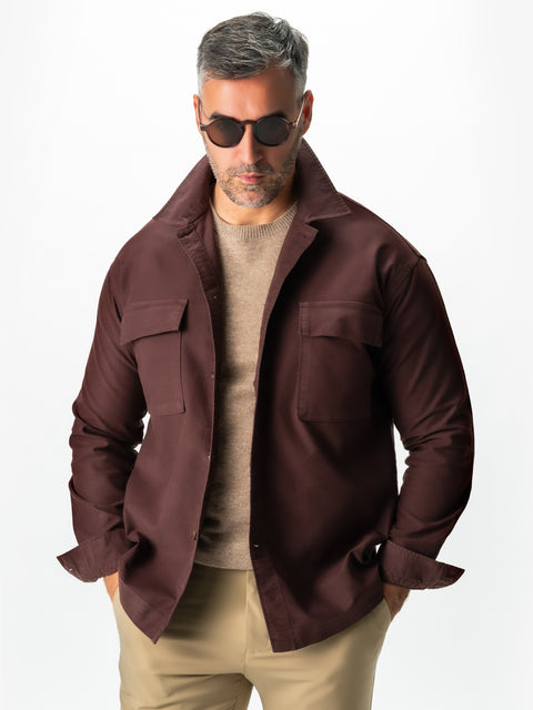 Jacheta Bordo Visina Putreda Tip Overshirt Camasa Barbati Sezon Toamna & Iarna Din Bumbac BMan0228 (7)