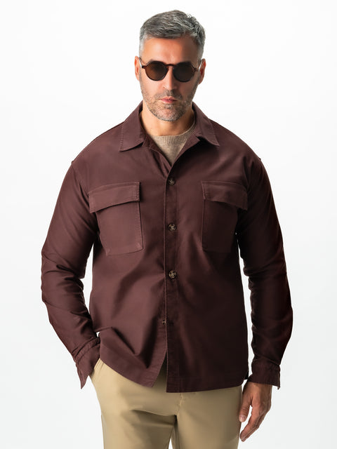 Jacheta Bordo Visina Putreda Tip Overshirt Camasa Barbati Sezon Toamna & Iarna Din Bumbac BMan0228 (5)