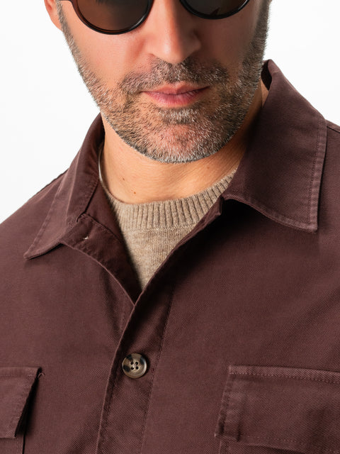 Jacheta Bordo Visina Putreda Tip Overshirt Camasa Barbati Sezon Toamna & Iarna Din Bumbac BMan0228 (3)