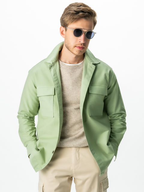 Jacheta Verde Apple Tip Overshirt Camasa Barbati Sezon Toamna & Iarna Din Bumbac BMan0228 (8)