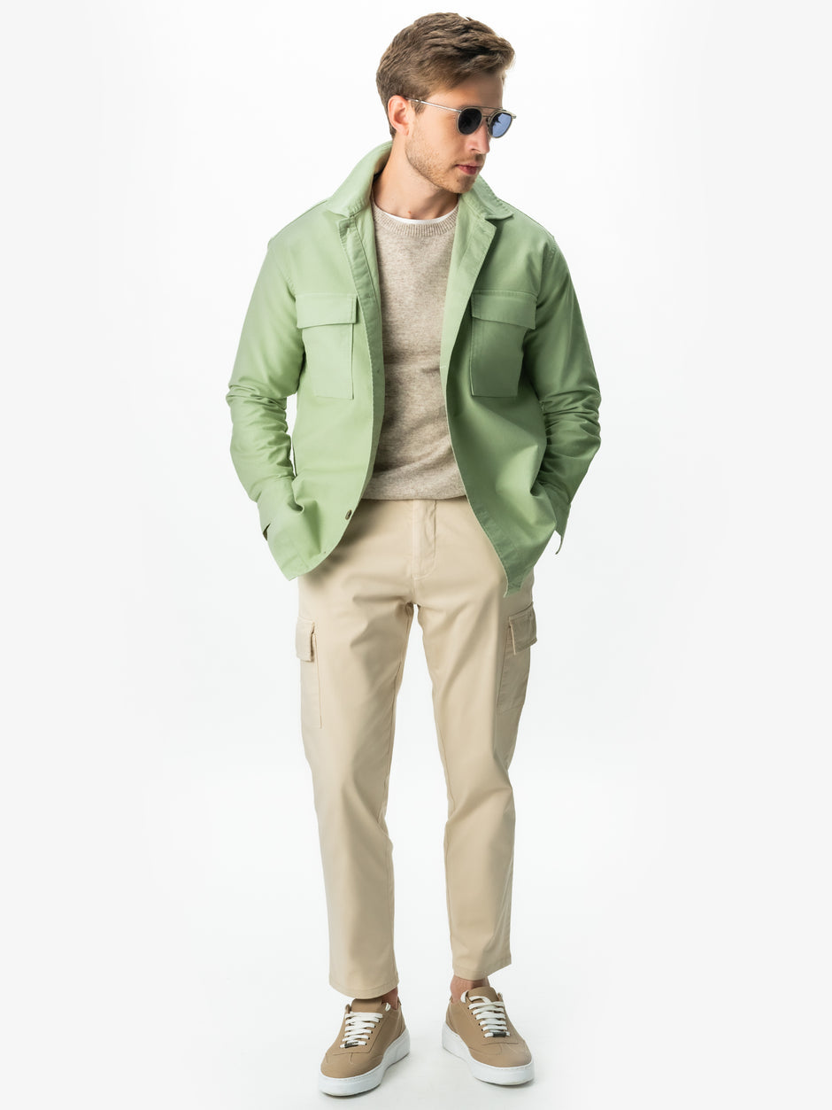 Jacheta Verde Apple Tip Overshirt Camasa Barbati Din Bumbac BMan0228 (9)