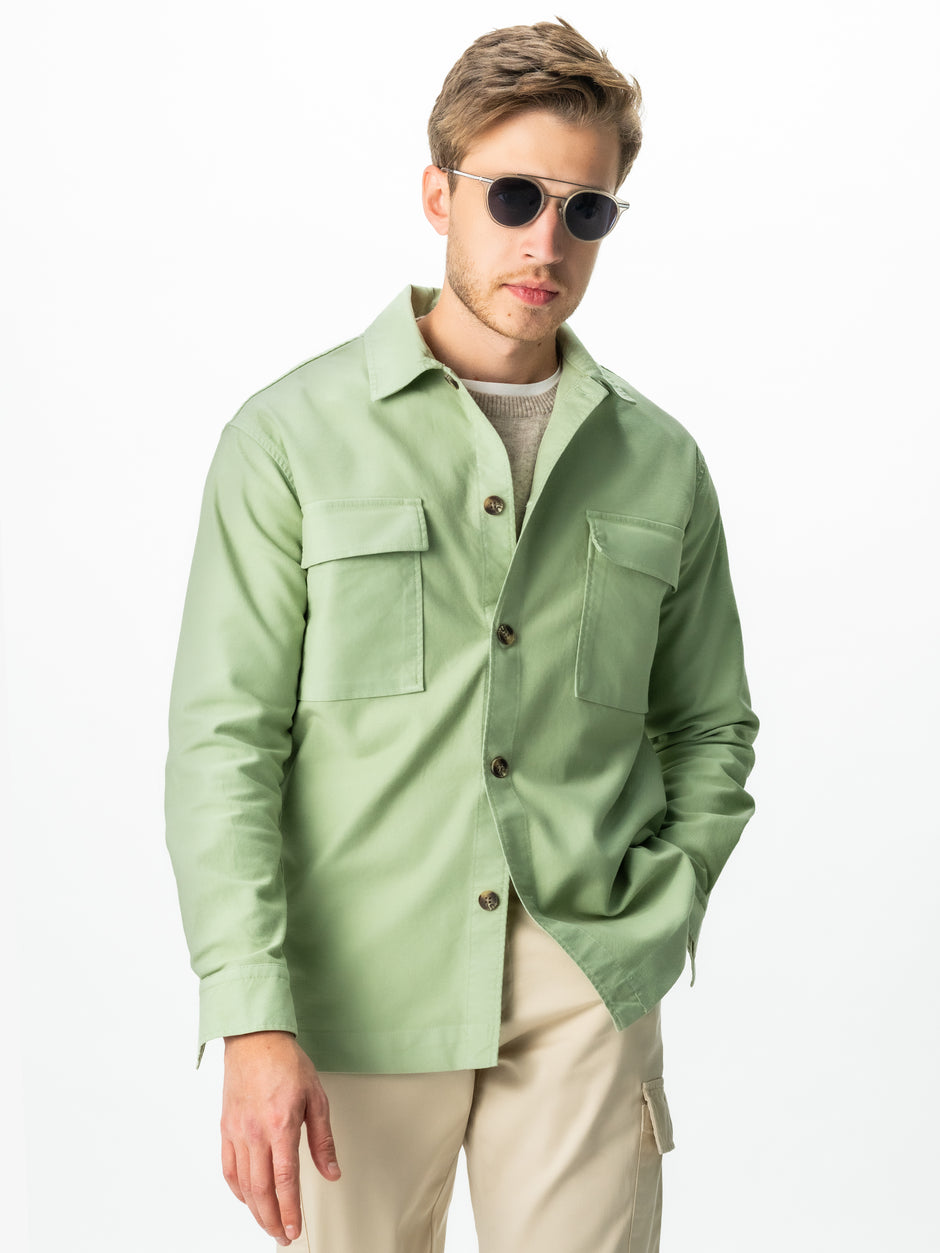 Jacheta Verde Apple Tip Overshirt Camasa Barbati Din Bumbac BMan0228 (6)