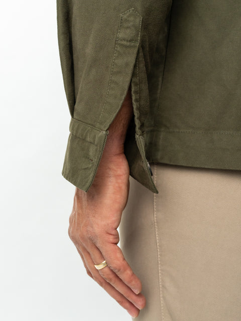Jacheta Verde Kaki Tip Overshirt Camasa Barbati Sezon Toamna & Iarna Din Bumbac BMan0228 (4)