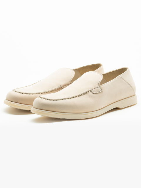 Mocasini Barbati Flexo De Vara Tip City Loufer's Crem Piele Nubuc BMan197 (4)