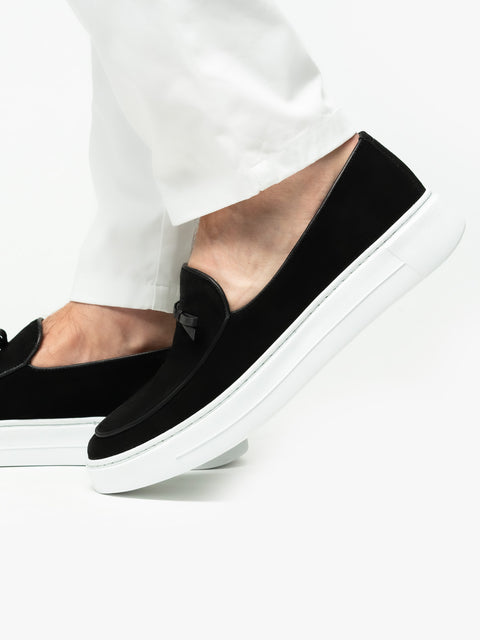 Mocasini Smart Casual Negri Barbati Vara Piele Intoarsa Naturala BMan196 (3)
