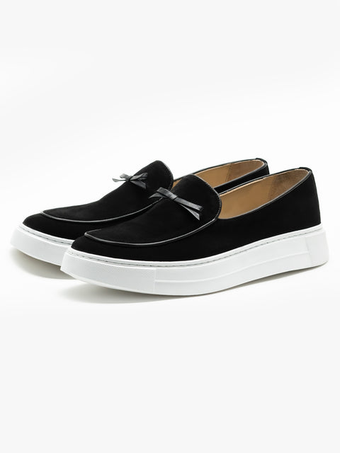 Mocasini Smart Casual Negri Barbati Vara Piele Intoarsa Naturala BMan196 (1)