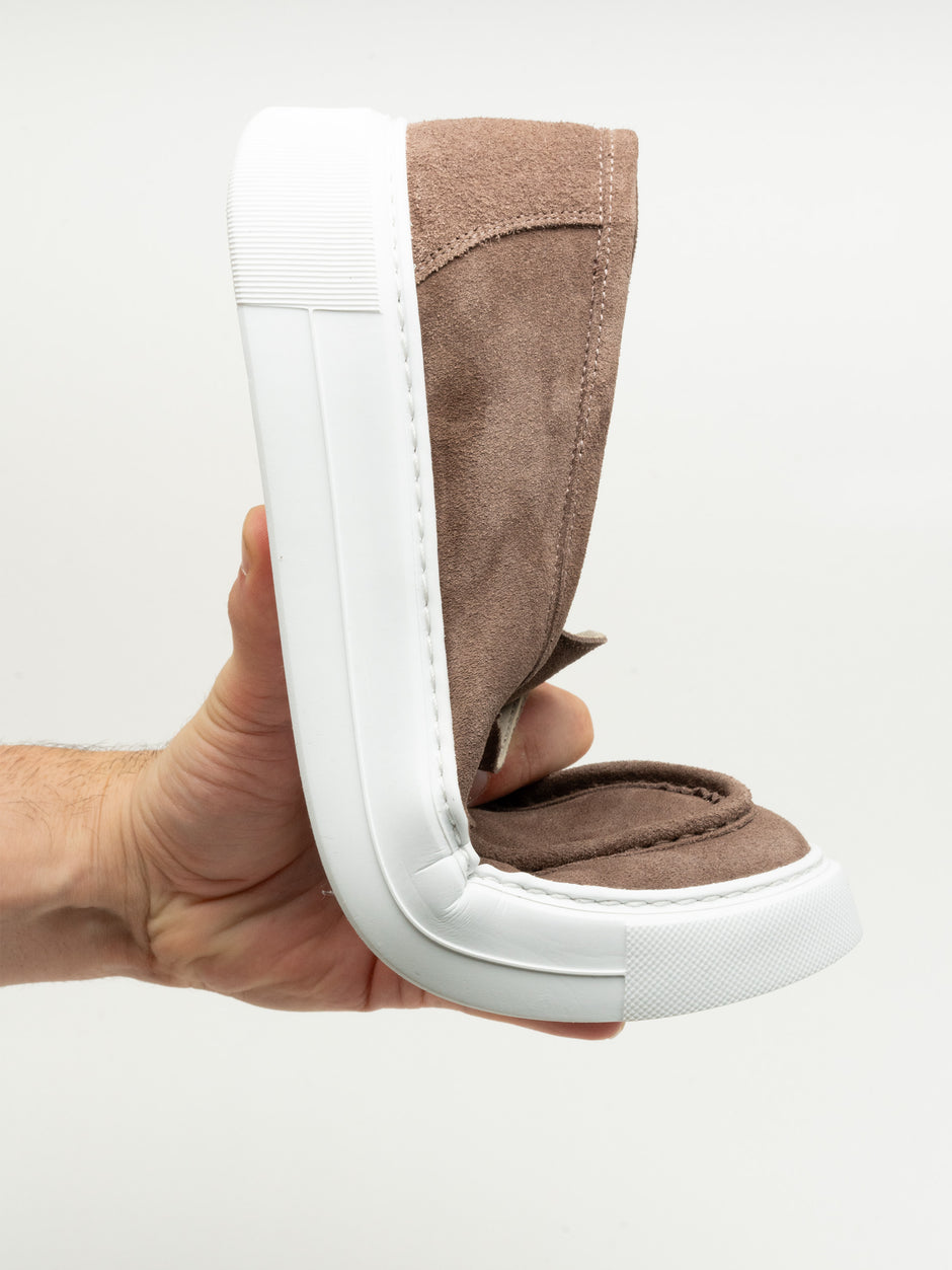 Mocasini Barbati Bej Cappuccino Vara Piele Intoarsa Taupe BMan217 (4)