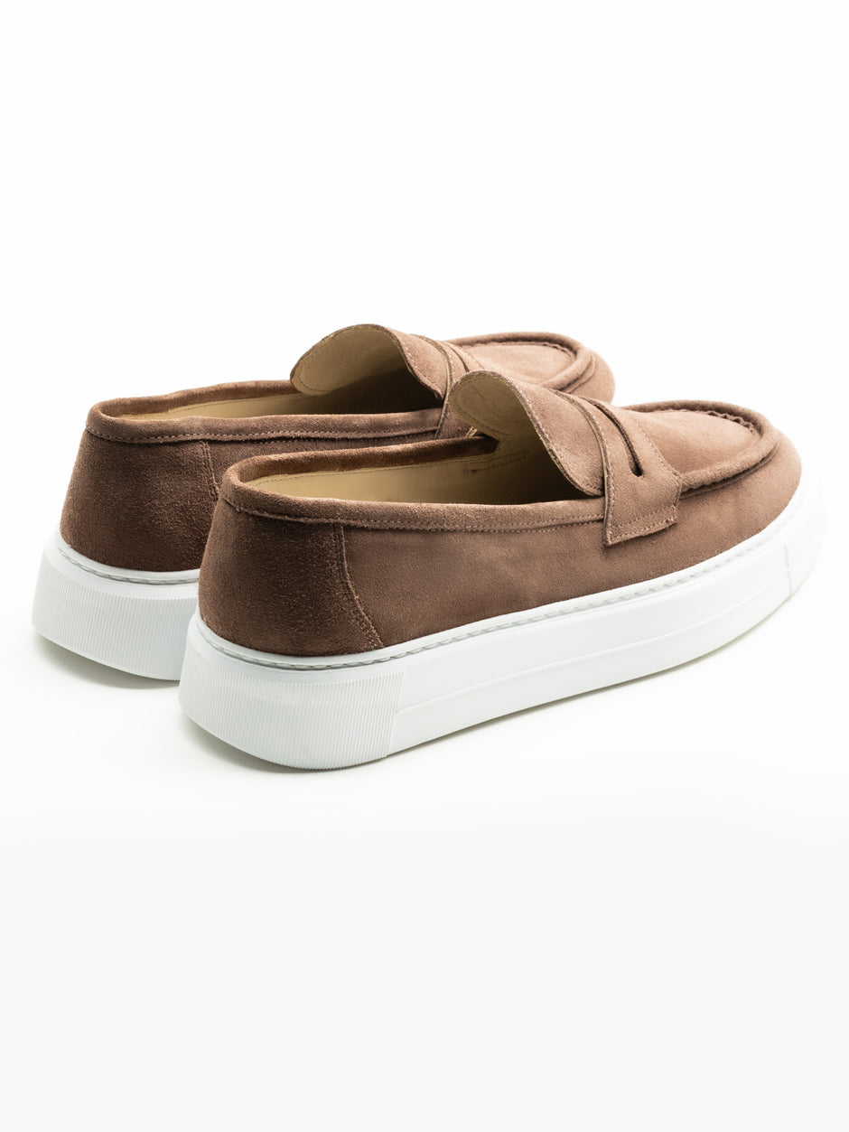 Mocasini Barbati Bej Cappuccino Vara Piele Intoarsa Taupe BMan217 (8)