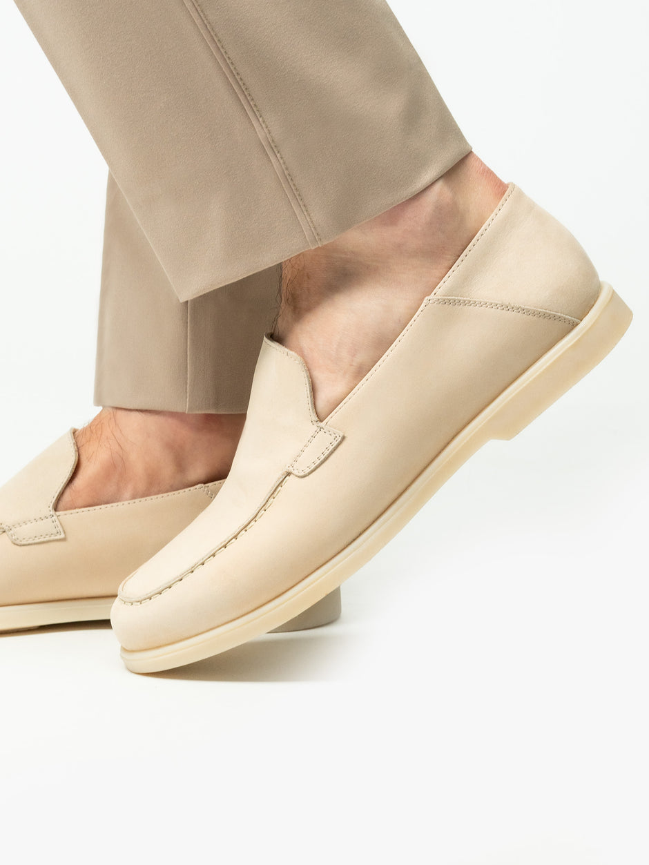 Mocasini Barbati Flexo De Vara Tip City Loafers Crem Piele Nubuc BMan197 (4)