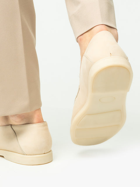Mocasini Barbati Flexo De Vara Tip City Loufer's Crem Piele Nubuc BMan197 (5)