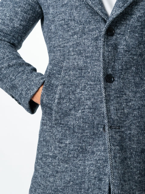 Palton Toamna Iarna Barbati Albastru Bleumarin Din Lana Imprimeu Twill BMan116 (4)