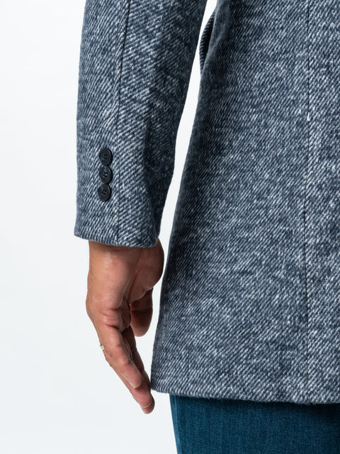 Palton Toamna Iarna Barbati Albastru Bleumarin Din Lana Imprimeu Twill BMan116 (6)