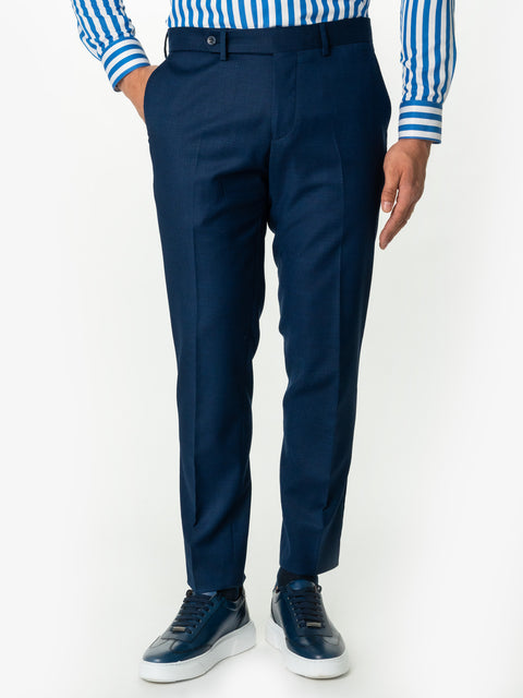 Pantaloni Eleganți Bărbați Albastru Indigo Din Stofa De Lana Confortabila BMan700 (9)