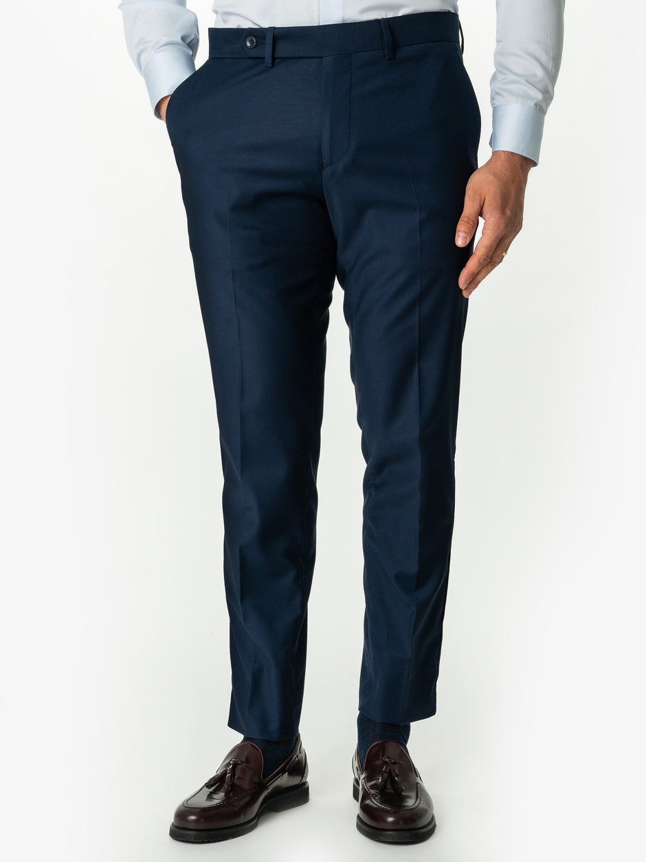 Pantaloni Albastri Eleganți Barbati Din Stofa De Lana Sarto All Season BMan700 (4)