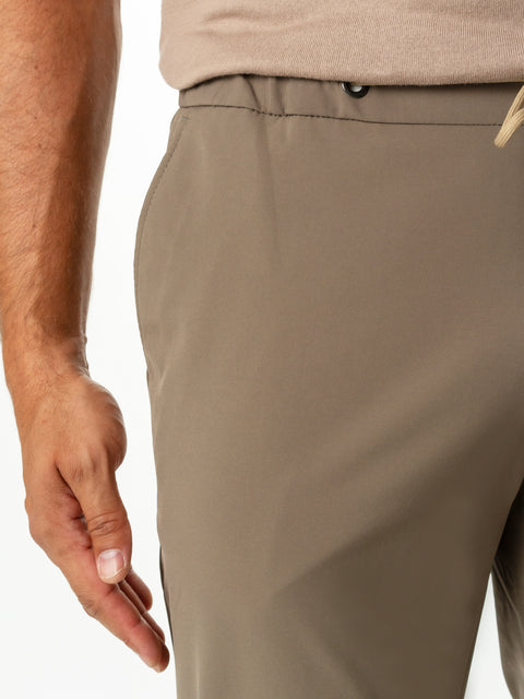 Pantaloni Flexo Cu Snur Barbati Bej Cappuccino Din Spandex Milano BMan708 (7)