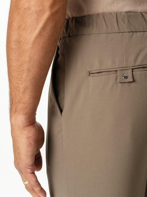 Pantaloni Flexo Cu Snur Barbati Bej Cappuccino Din Spandex Milano BMan708 (4)