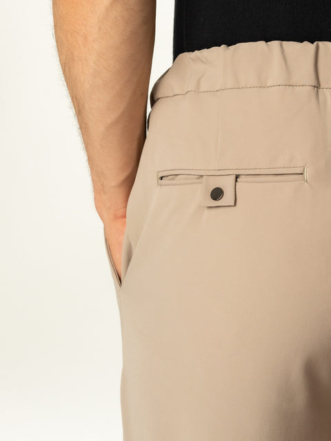 Pantaloni Flexo Cu Snur Barbati Crem Din Spandex Milano BMan708 (5)