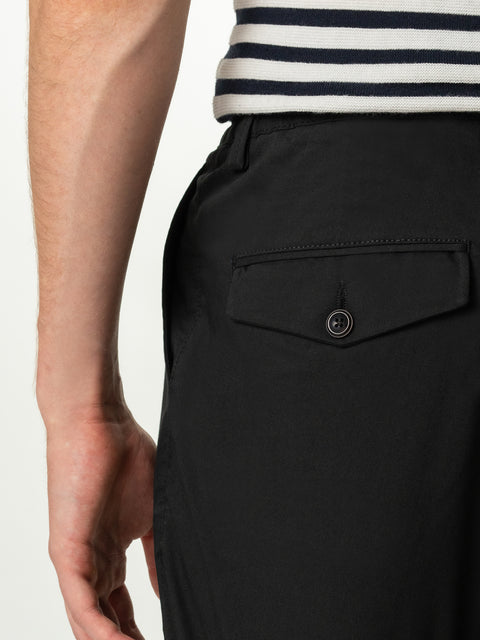 Pantaloni Flexo Cu Snur Barbati Negri Bumbac Natural Santanderia BMan713 (5)