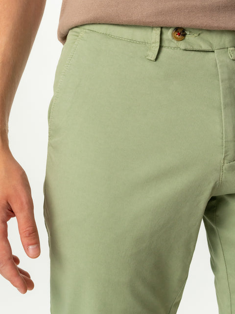 Pantaloni Casual Barbati Model Chinos Verde Lime Bumbac Natural Twill  BMan716 (2)