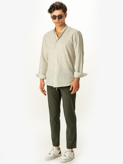 Pantaloni Flexo Barbati Cu Snur In Talie Verde Kaki BMan717 (6)