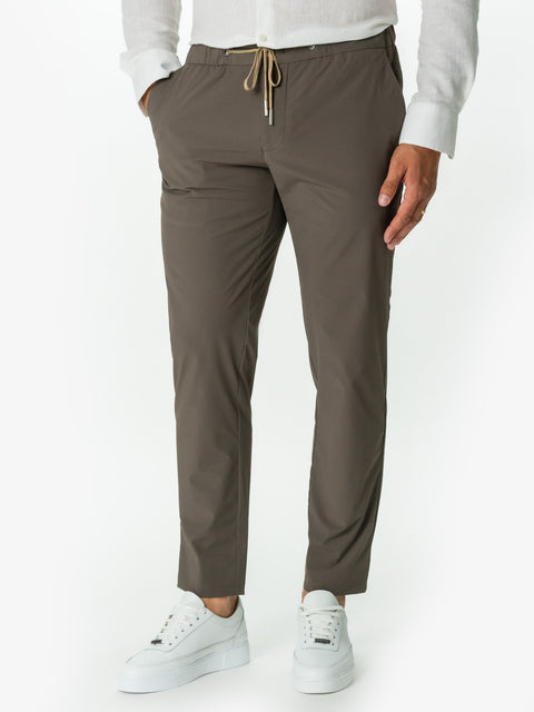 Pantaloni Flexo Barbati Cu Snur In Talie Bej Cappuccino BMan717 (4)