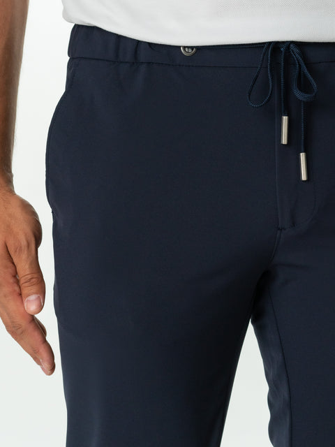 Pantaloni Bleumarin Flexo Cu Snur Barbati Spandex Milano BMan708 (2)