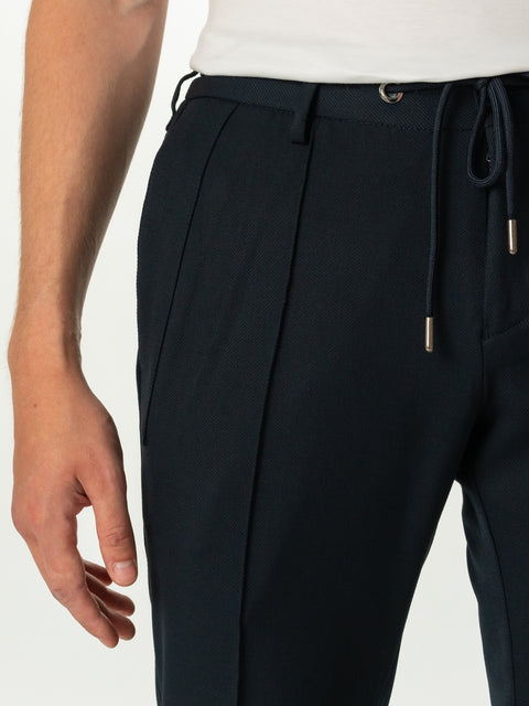 Pantaloni Bărbați City Flexo Casual Bleumarin Cu Siret Talie Elastică BMan709 (2)