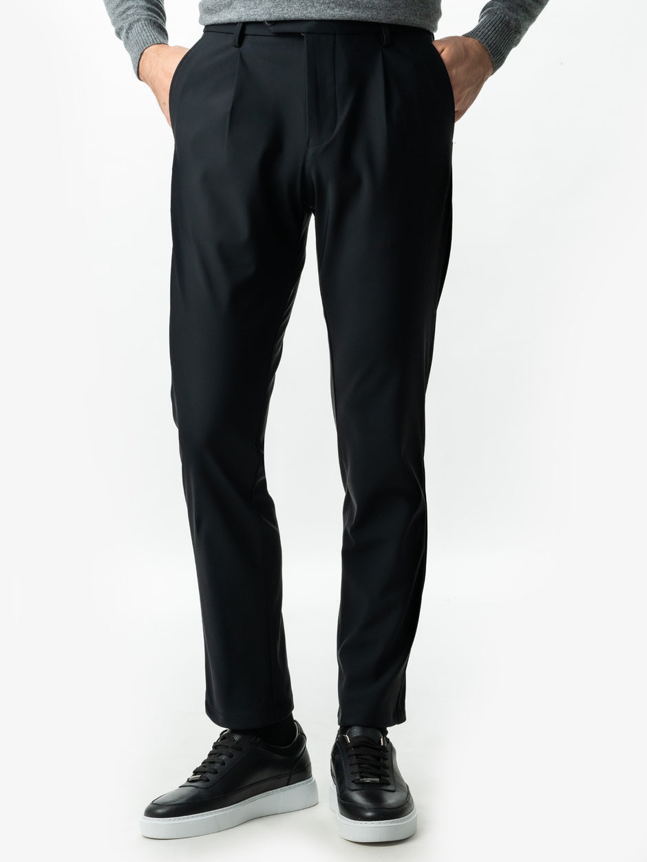 Pantaloni Barbati Negri Confort Casual & Smart Premium Flexo Din Spandex Milano BMan721 (5)