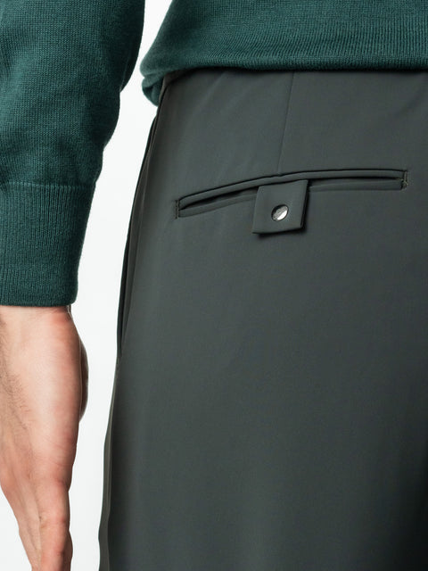 Pantaloni Casual Premium City Flexo Cu Snur Barbati Verde Inchis Spandex Milano BMan720 (5)
