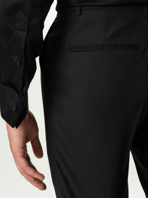 Pantaloni Negri Eleganți Barbati Din Stofa Elastică Evenimente Formale BMan700 (4)
